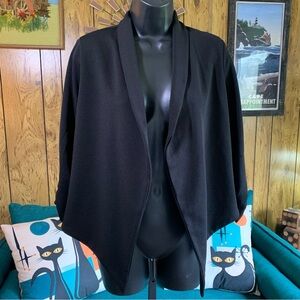 Vintage Hybrid & Company Black Open-Front Jacket